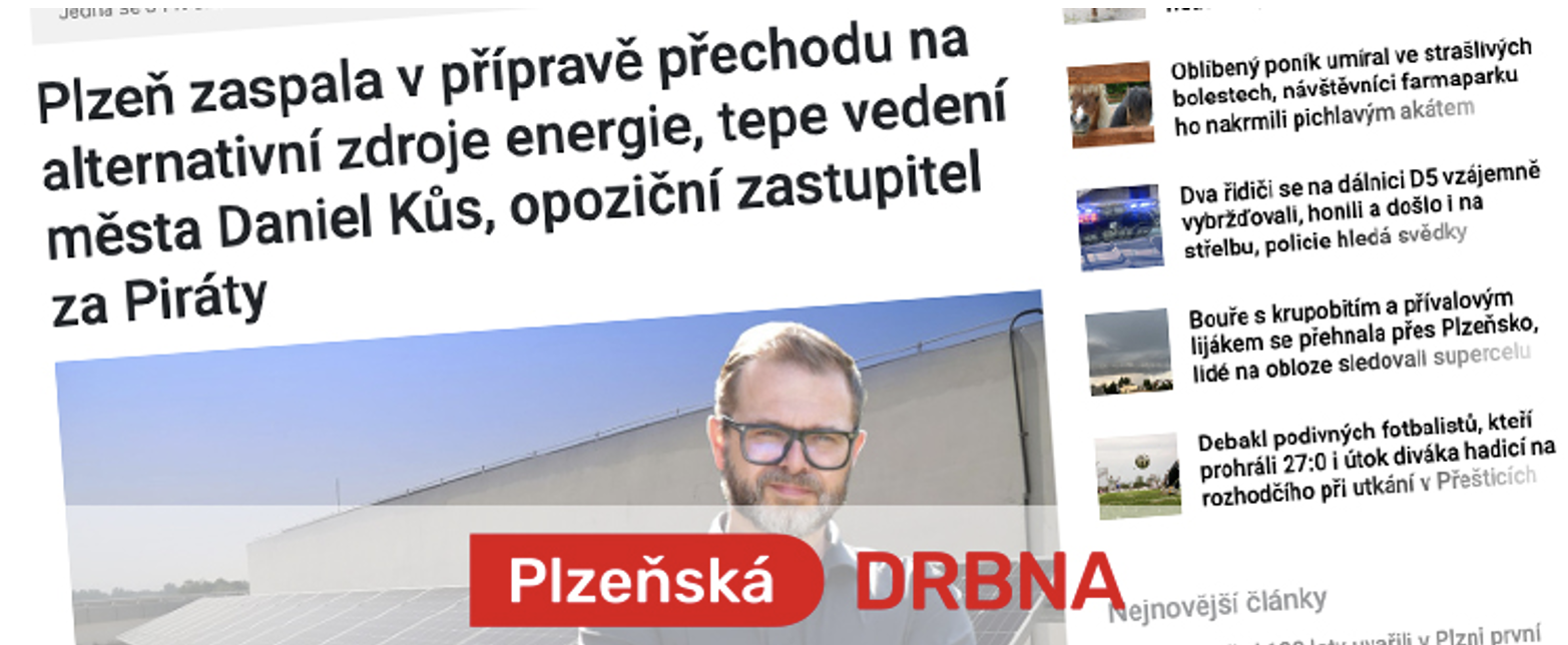 Plzeň zaspala v přípravě přechodu na alternativní zdroje energie, tepe vedení města Daniel Kůs