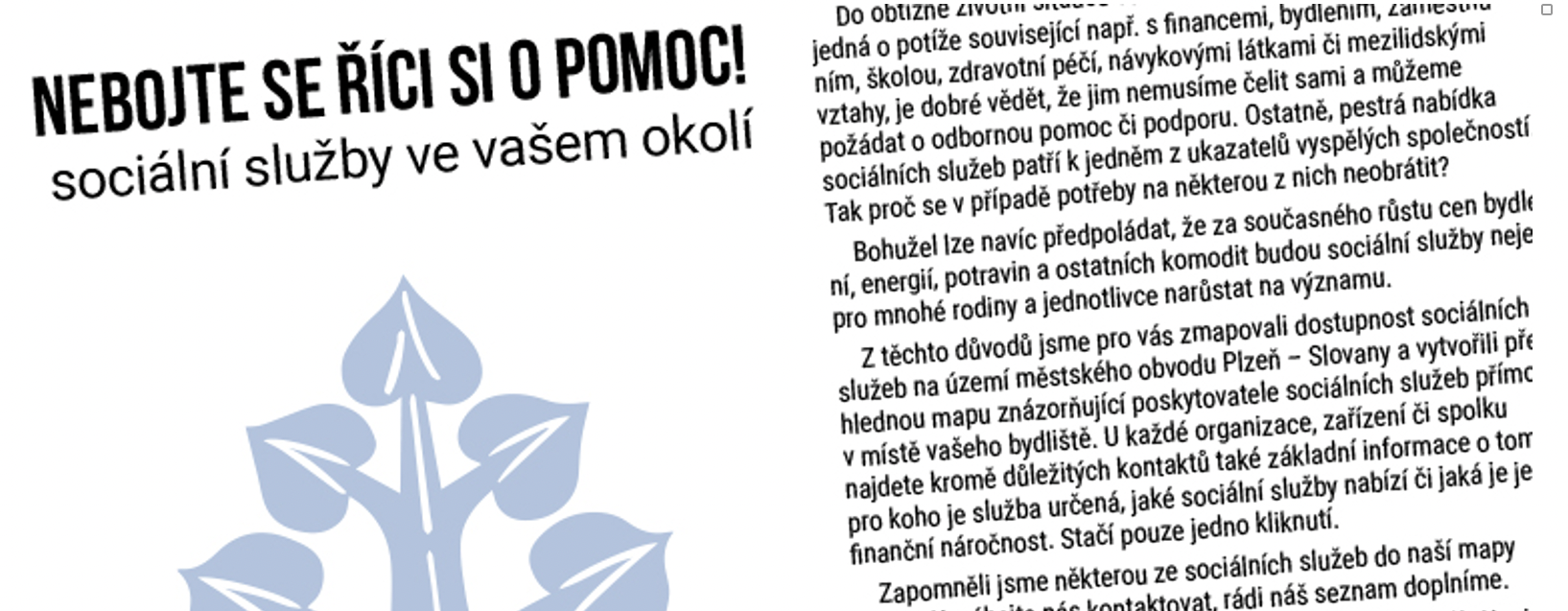Nebojte se říci si o pomoc! Přinášíme Katalog sociálních služeb na území Plzeň 2.