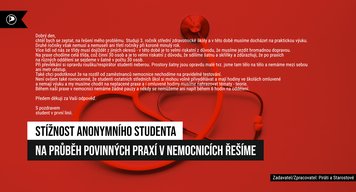 Stížnost studenta střední zdravotnické školy z Plzeňska na průběh povinných praxí nezapadla a aktivně se řeší!